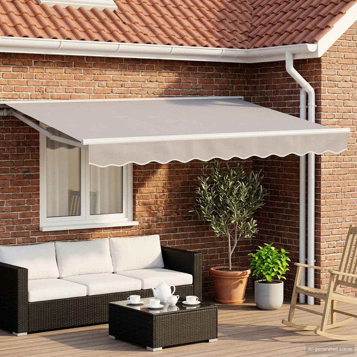 Cort electric retractabil Gri deschis și alb. 3,5 x 2,5 m WALTI