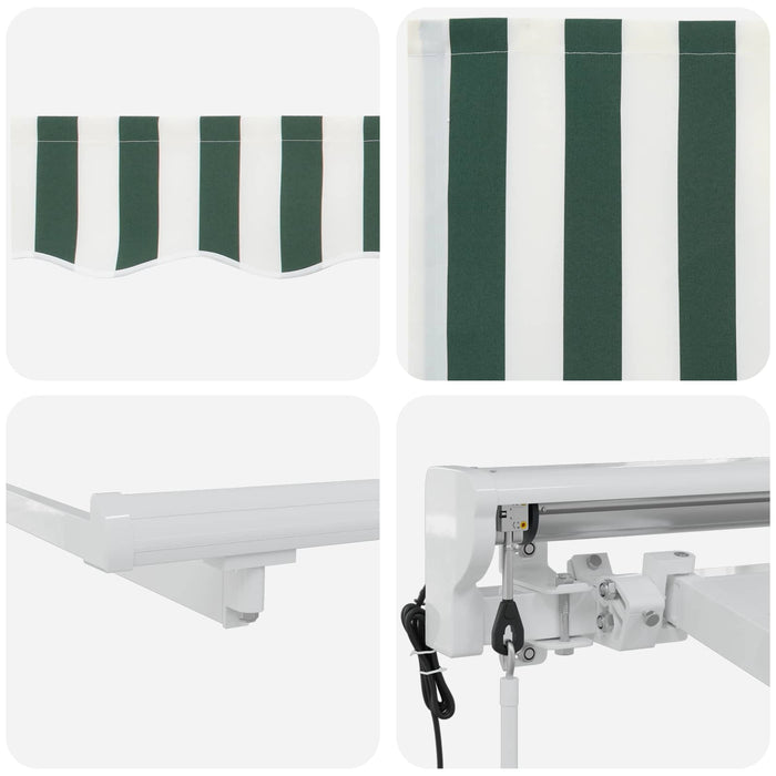 Cort electric retractabil Verde și alb 4 × 3 m - WALTI WALTI