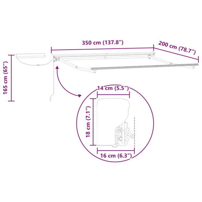 Cort electric retractabil Bej 3,5 x 2 m - WALTI WALTI