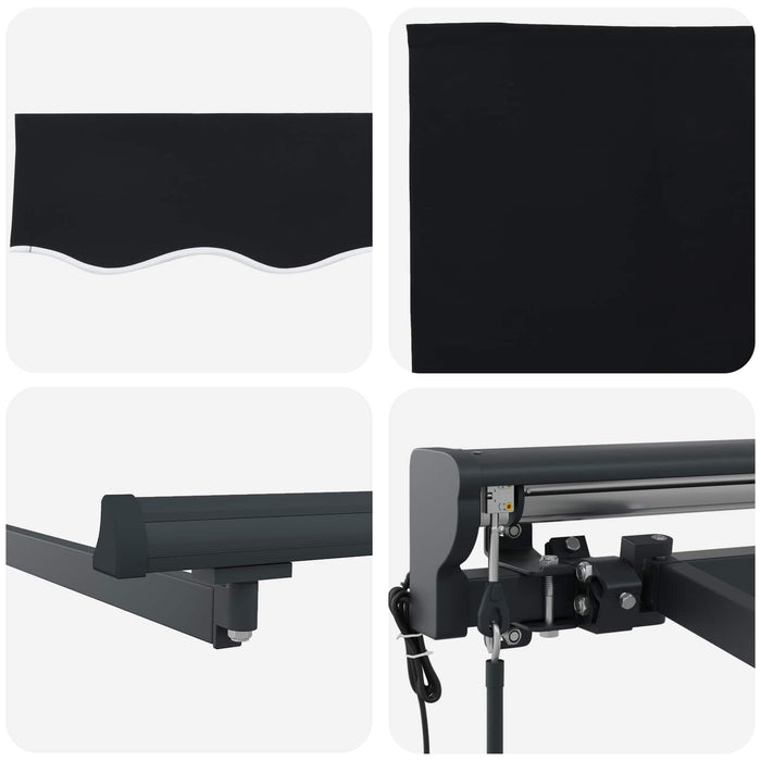 Cort electric retractabil Negru 4 × 3 m - WALTI WALTI