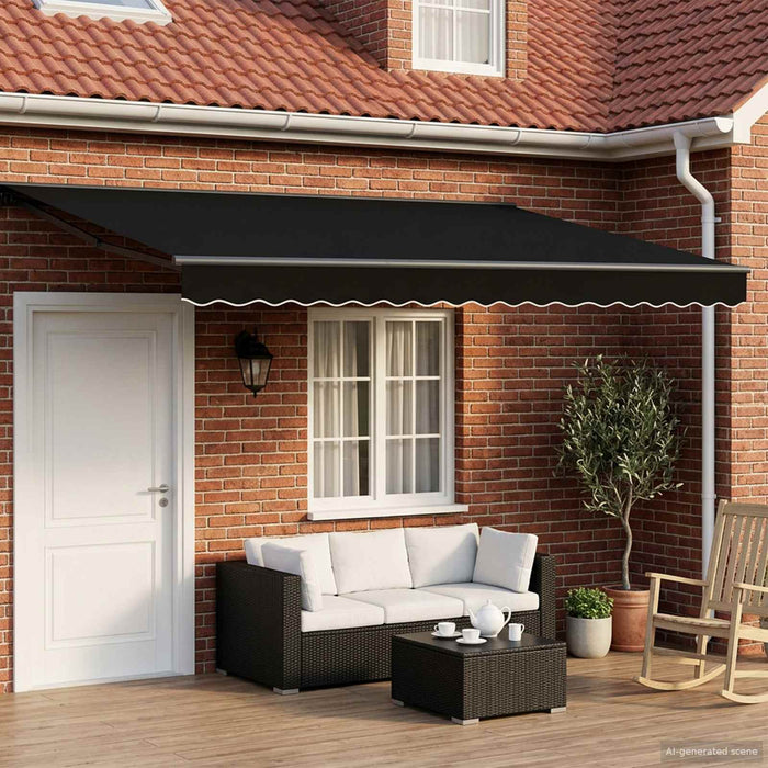 Cort electric retractabil Negru și antracit 4 × 3 m WALTI