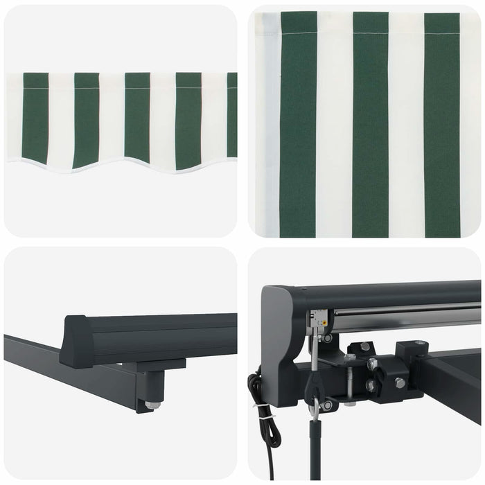 Cort electric retractabil Verde și alb 4,5 × 3,5 m - WALTI WALTI