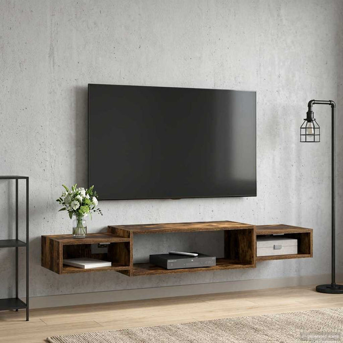 Sistem de TV montat pe perete Montare pe perete Stejar fumuriu - WALTI WALTI