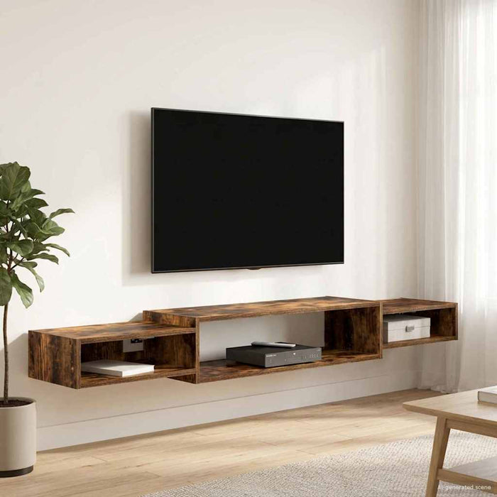 Sistem de TV montat pe perete Montare pe perete Stejar fumuriu - WALTI WALTI