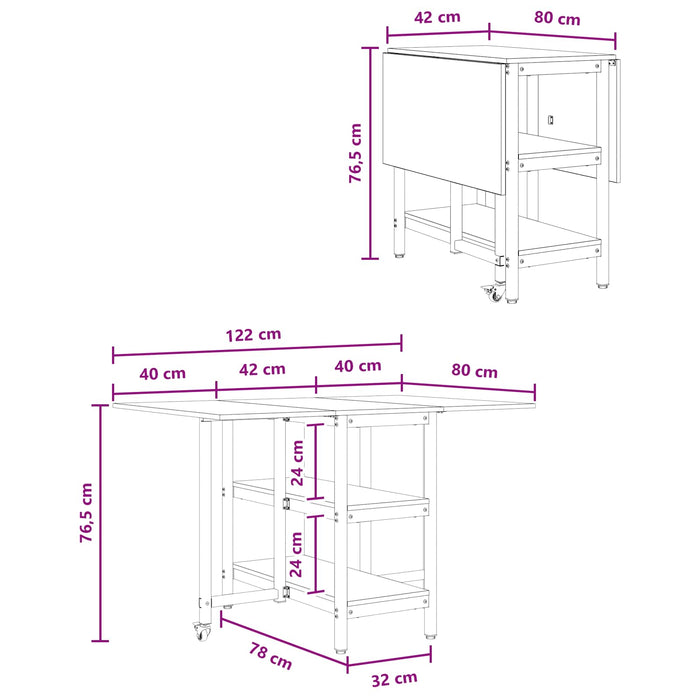 Masă de dining 122 x 80 x 76,5 cm Lemn prelucrat - WALTI WALTI