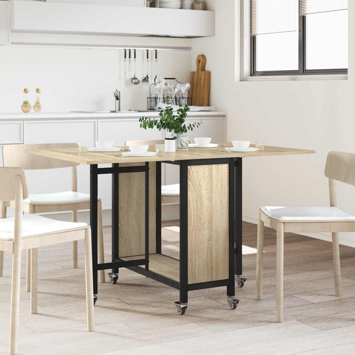 Masă de dining pliabilă cu rotițe 130 x 80 x 76,5 cm otel PB - WALTI WALTI
