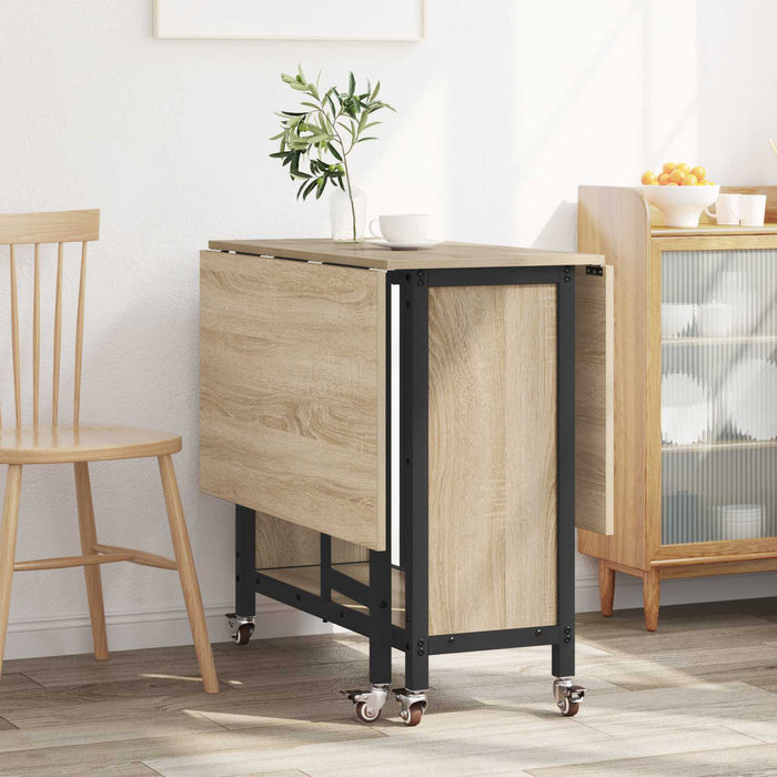 Masă de dining pliabilă cu rotițe 130 x 80 x 76,5 cm otel PB - WALTI WALTI