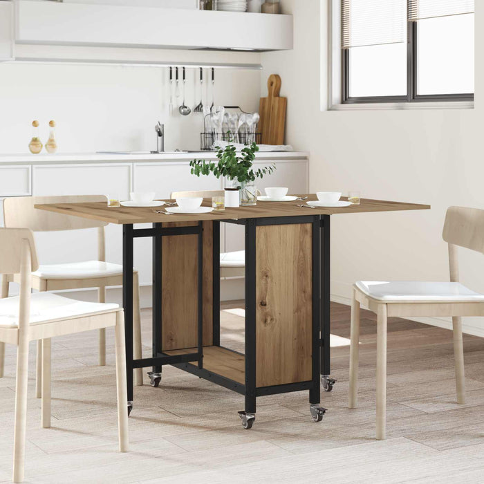 Masă de dining pliabilă cu rotițe 130 x 80 x 76,5 cm otel PB - WALTI WALTI