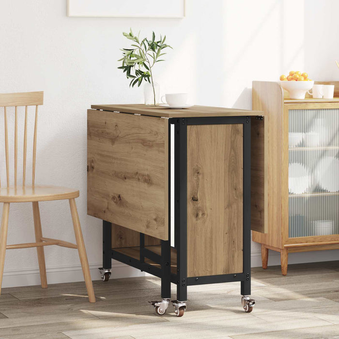 Masă de dining pliabilă cu rotițe 130 x 80 x 76,5 cm otel PB - WALTI WALTI
