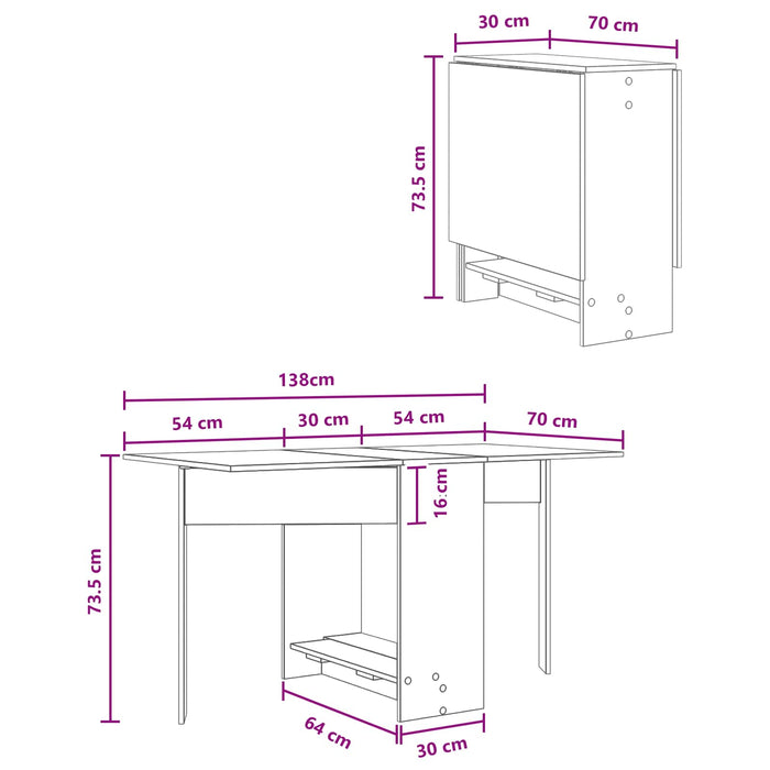 Masă de dining 138 x 70 x 73,5 cm Lemn prelucrat - WALTI WALTI