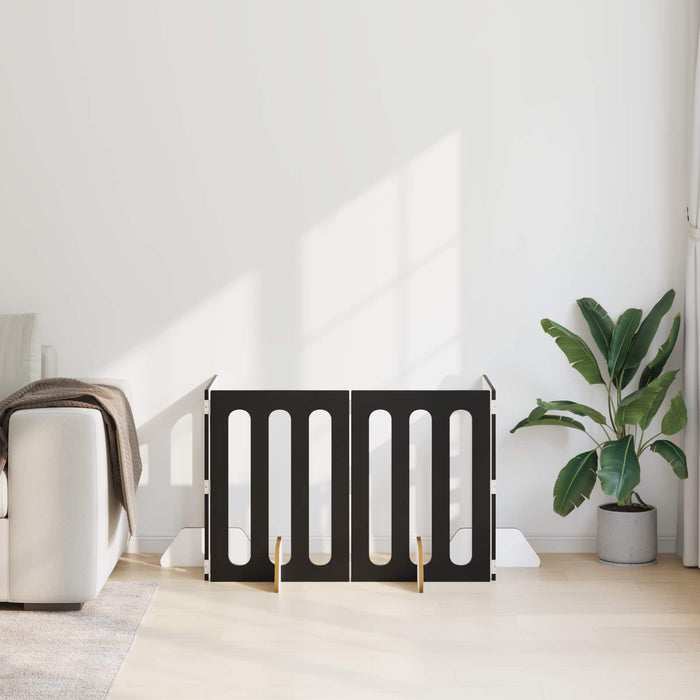 Țarc pliabil pentru animale de companie 4 pcs Stejar Negru WALTI