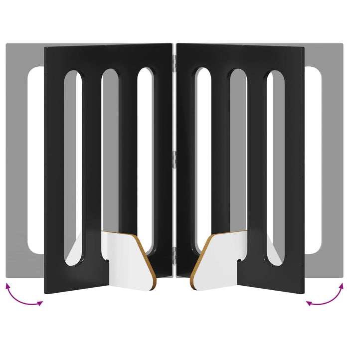 Țarc pliabil pentru animale de companie 4 pcs Stejar Negru WALTI