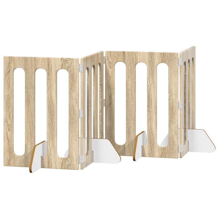 Țarc pliabil pentru animale de companie 4 pcs Stejar Sonoma WALTI