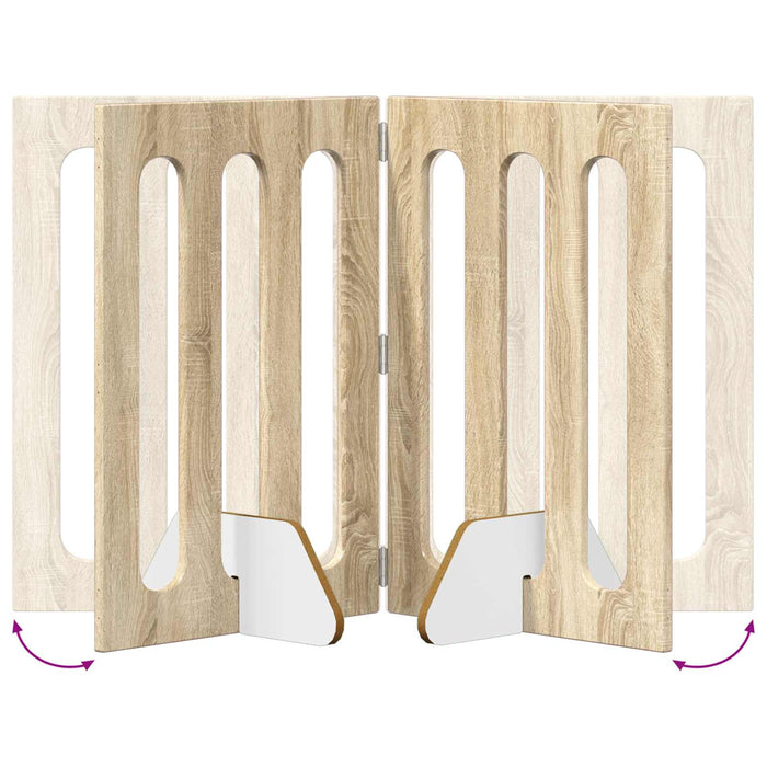 Țarc pliabil pentru animale de companie 4 pcs Stejar Sonoma WALTI
