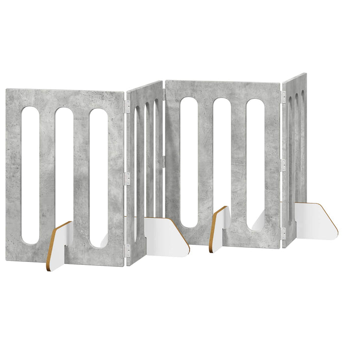Țarc pliabil pentru animale de companie 4 pcs Gri Beton WALTI
