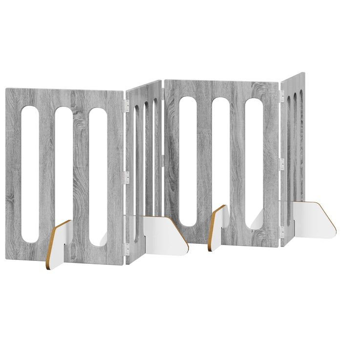 Țarc pliabil pentru animale de companie 4 pcs Sonoma gri WALTI
