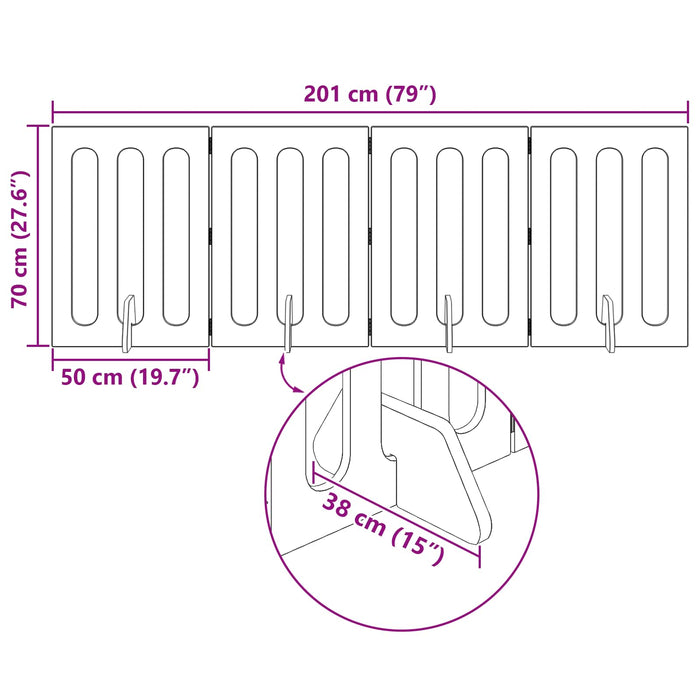 Țarc pliabil pentru animale de companie 4 pcs Stejar Artizanal WALTI