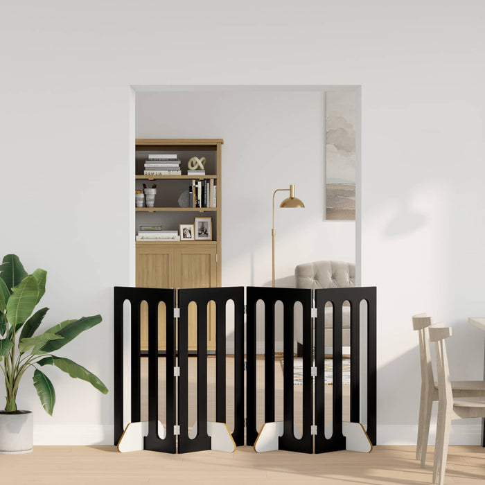 Țarc pliabil pentru animale de companie 4 pcs Stejar Negru WALTI