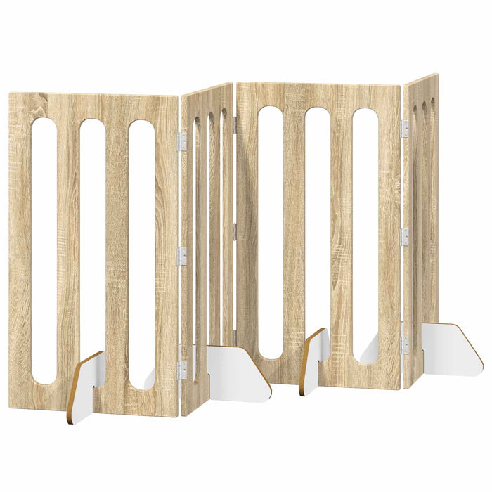 Țarc pliabil pentru animale de companie 4 pcs Stejar Sonoma WALTI