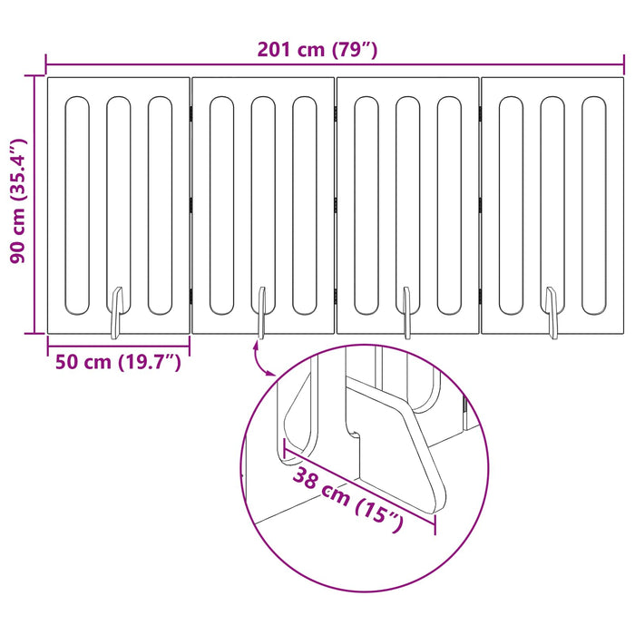 Țarc pliabil pentru animale de companie 4 pcs Stejar Sonoma WALTI