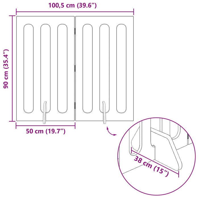 Țarc pliabil pentru animale de companie 2 pcs Gri Beton WALTI