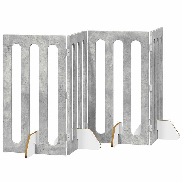 Țarc pliabil pentru animale de companie 4 pcs Gri Beton WALTI
