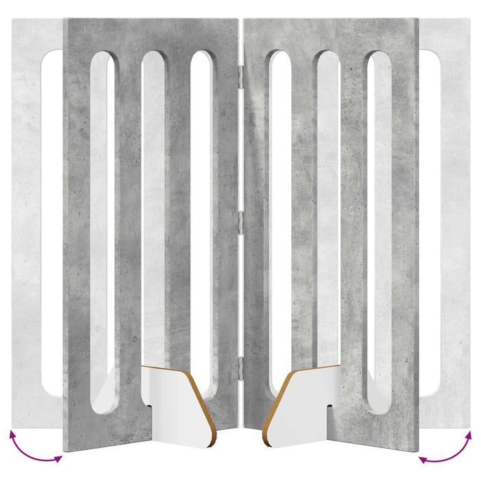 Țarc pliabil pentru animale de companie 4 pcs Gri Beton WALTI
