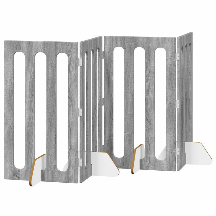 Țarc pliabil pentru animale de companie 4 pcs Sonoma gri WALTI