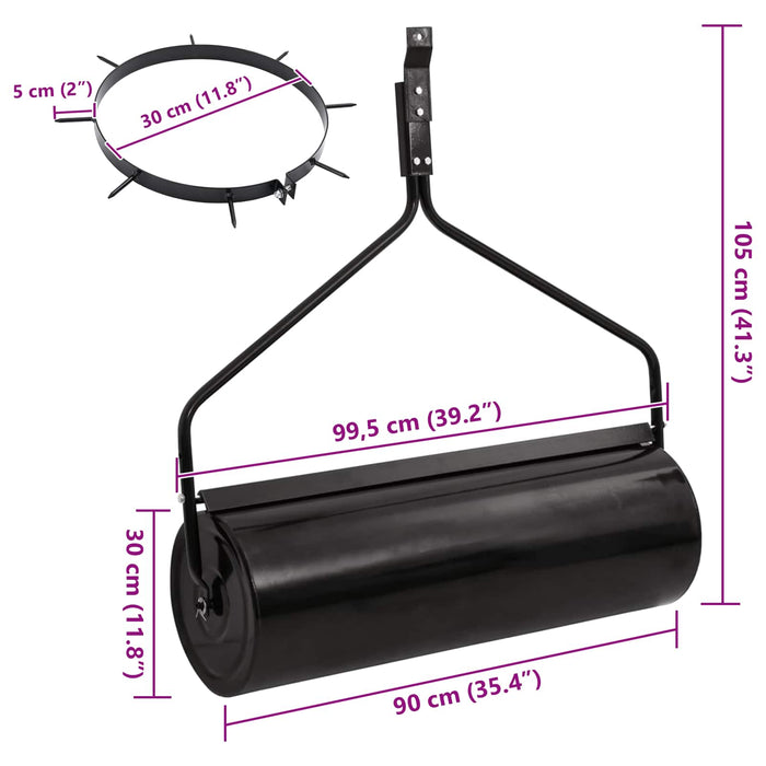 Rola de gazon cu aerator și cleme Ø 30 x 90 cm Oțel - WALTI WALTI