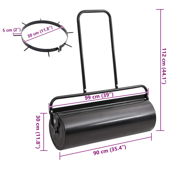 Rola de gazon cu aerator și cleme Ø 30 x 90 cm Oțel - WALTI WALTI