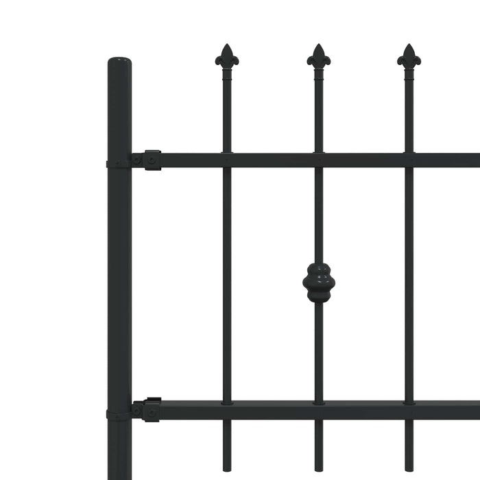 Gard cu țărușe Negru 200 x 130 cm Oțel vopsit electrostatic - WALTI WALTI