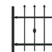 Gard cu țărușe Negru 200 x 130 cm Oțel vopsit electrostatic - WALTI WALTI