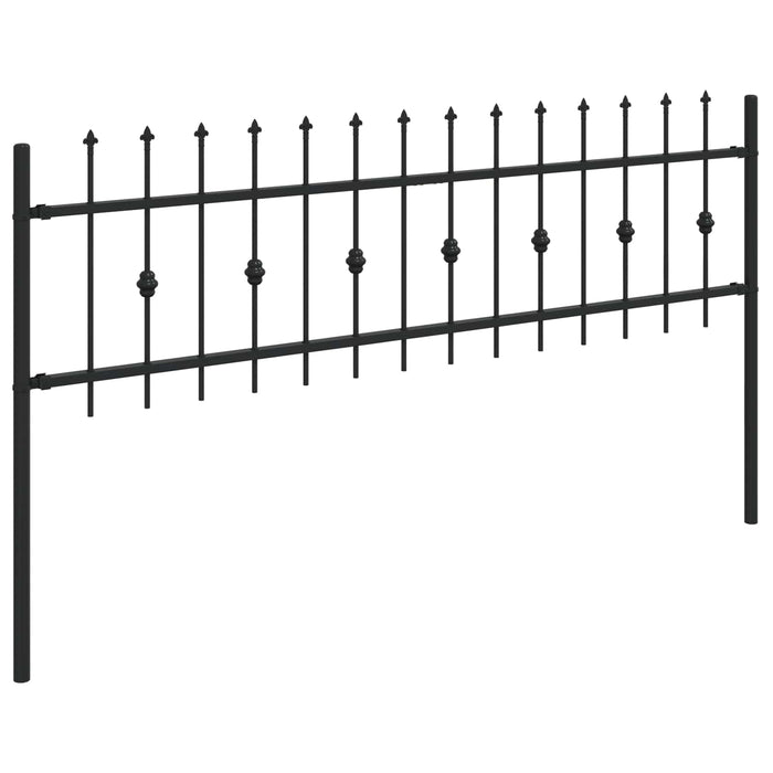 Gard cu țărușe Negru 200 x 130 cm Oțel vopsit electrostatic - WALTI WALTI