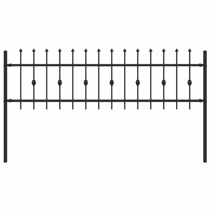 Gard cu țărușe Negru 200 x 130 cm Oțel vopsit electrostatic - WALTI WALTI