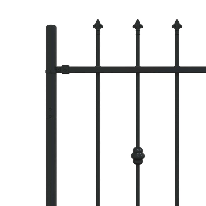 Gard cu țărușe Negru 200 x 130 cm Oțel vopsit electrostatic - WALTI WALTI