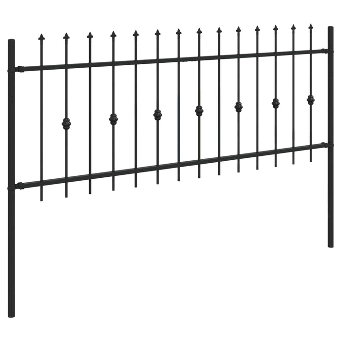 Gard cu țărușe Negru 200 x 130 cm Oțel vopsit electrostatic - WALTI WALTI