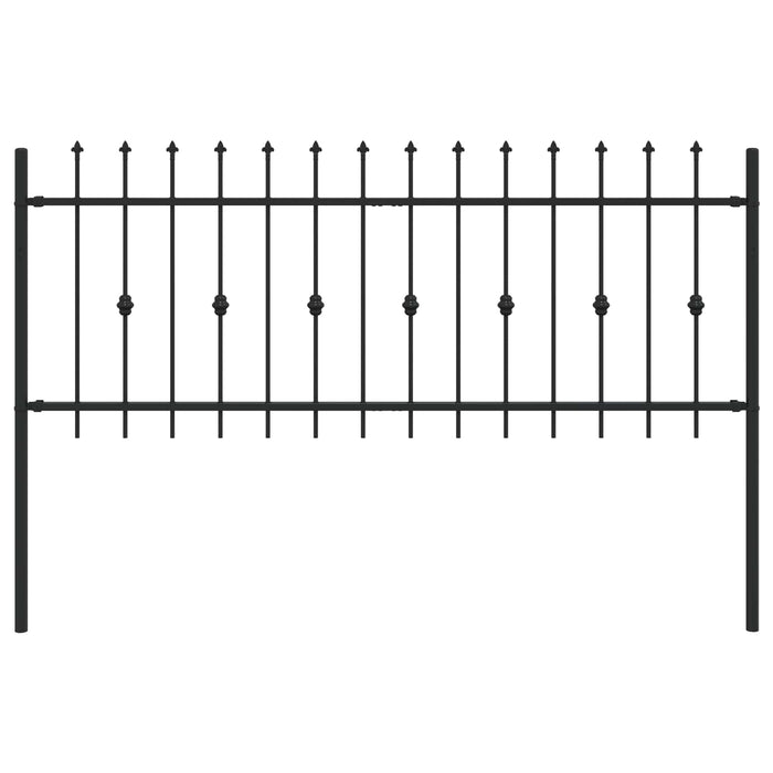 Gard cu țărușe Negru 200 x 130 cm Oțel vopsit electrostatic - WALTI WALTI