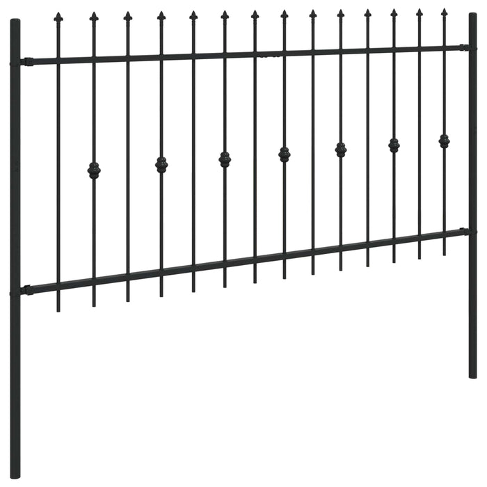 Gard cu țărușe Negru 200 x 150 cm Oțel vopsit electrostatic - WALTI WALTI