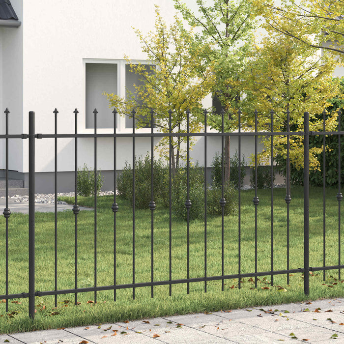 Gard cu țărușe Negru 200 x 130 cm Oțel vopsit electrostatic - WALTI WALTI