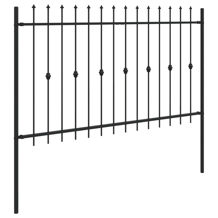 Gard cu țărușe Negru 200 x 130 cm Oțel vopsit electrostatic - WALTI WALTI