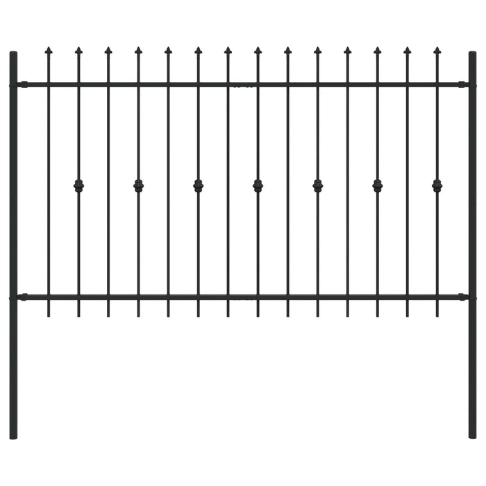 Gard cu țărușe Negru 200 x 130 cm Oțel vopsit electrostatic - WALTI WALTI