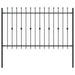 Gard cu țărușe Negru 200 x 130 cm Oțel vopsit electrostatic - WALTI WALTI