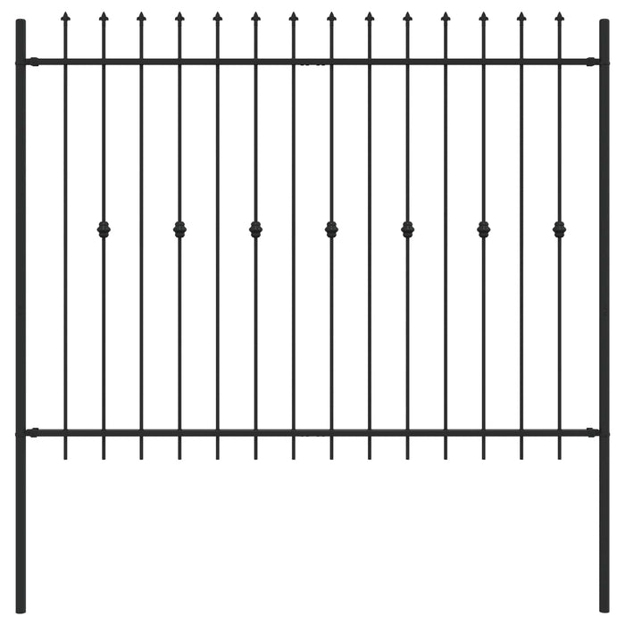 Gard cu țărușe Negru 200 x 200 cm Oțel vopsit electrostatic - WALTI WALTI