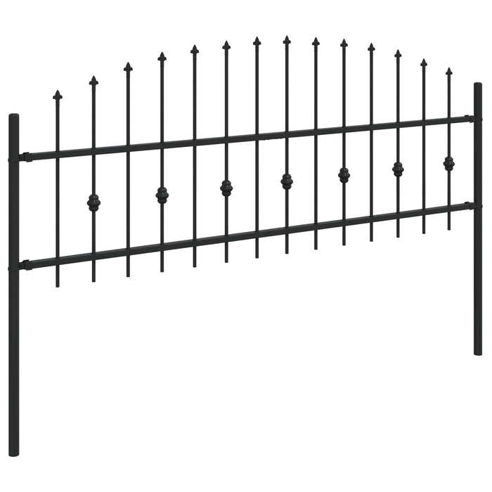 Gard cu țărușe Negru 200 x 130 cm Oțel vopsit electrostatic - WALTI WALTI