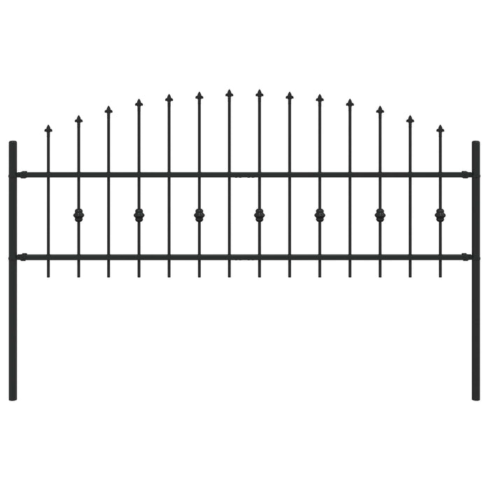 Gard cu țărușe Negru 200 x 130 cm Oțel vopsit electrostatic - WALTI WALTI