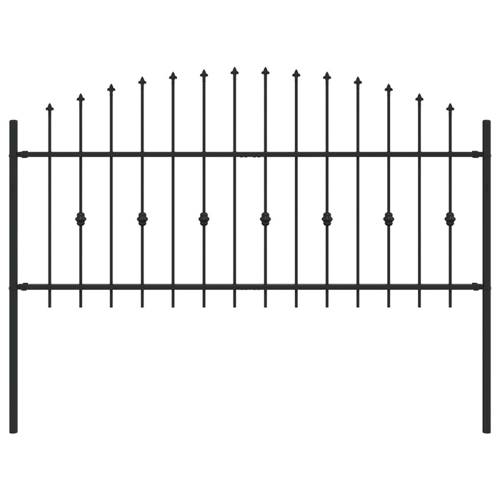 Gard cu țărușe Negru 200 x 130 cm Oțel vopsit electrostatic - WALTI WALTI