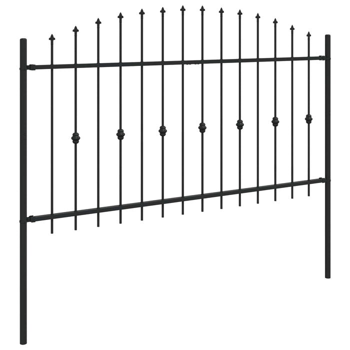 Gard cu țărușe Negru 200 x 150 cm Oțel vopsit electrostatic - WALTI WALTI