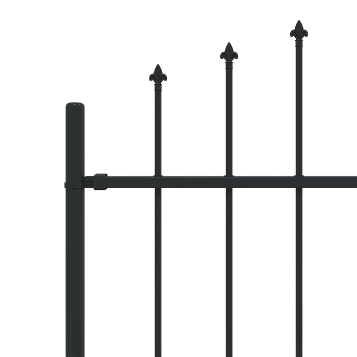 Gard cu țărușe Negru 200 x 130 cm Oțel vopsit electrostatic - WALTI WALTI