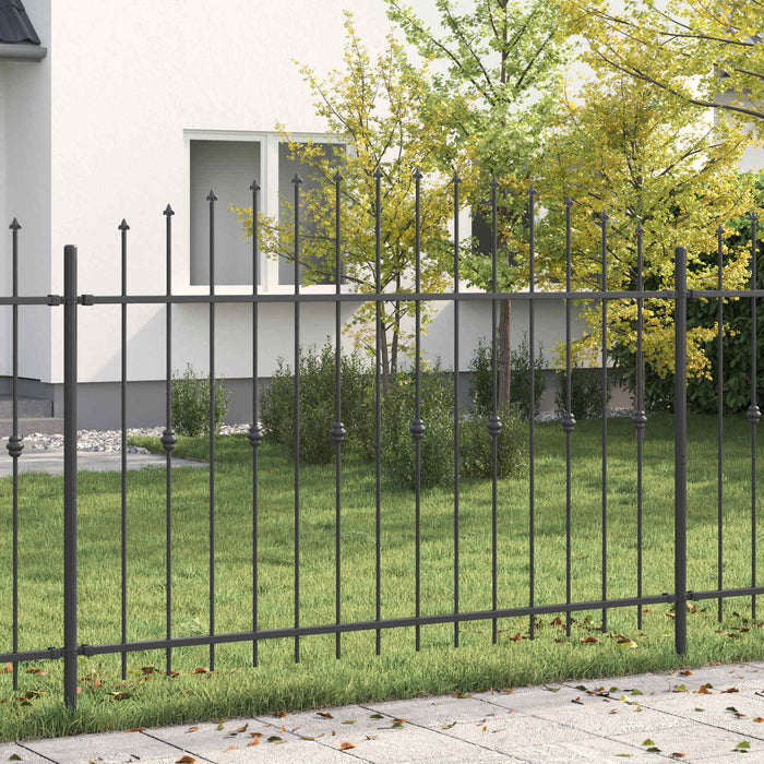 Gard cu țărușe Negru 200 x 130 cm Oțel vopsit electrostatic - WALTI WALTI