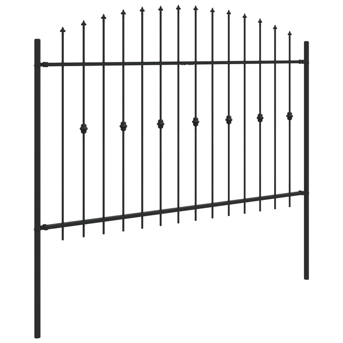 Gard cu țărușe Negru 200 x 130 cm Oțel vopsit electrostatic - WALTI WALTI